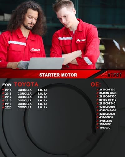 Starter Motor Compatible for:-Toyota Corolla 2015 2016 2017 2018 281000T330