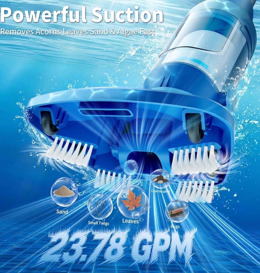 Swolace Cordless Pool Vacuum Cleaner 1427 GPH Rechargeable Above Ground Inground