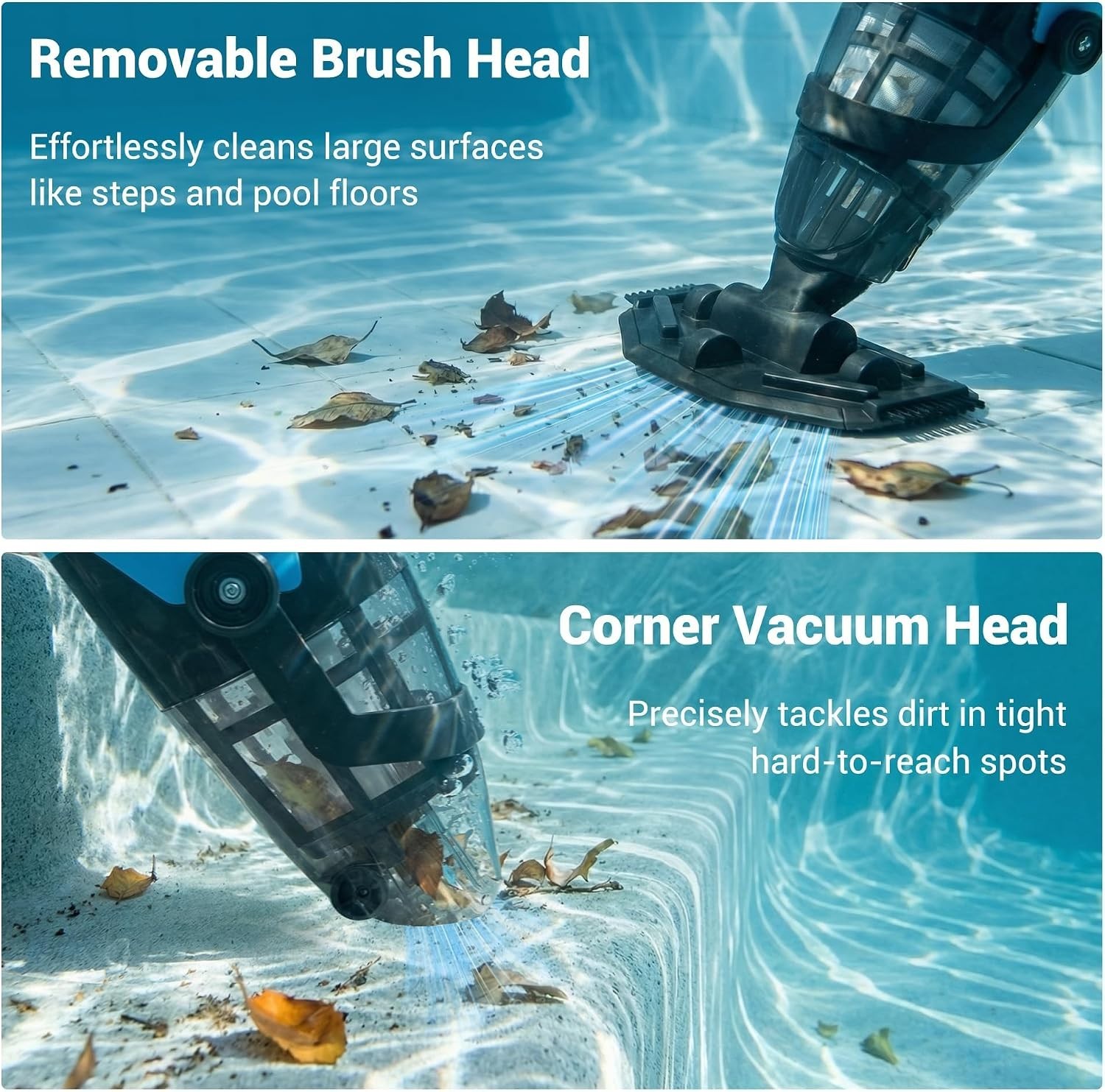 Effortless Above Ground Pool Cleaning: 18 GPM Suction & 4-Section Pole Design