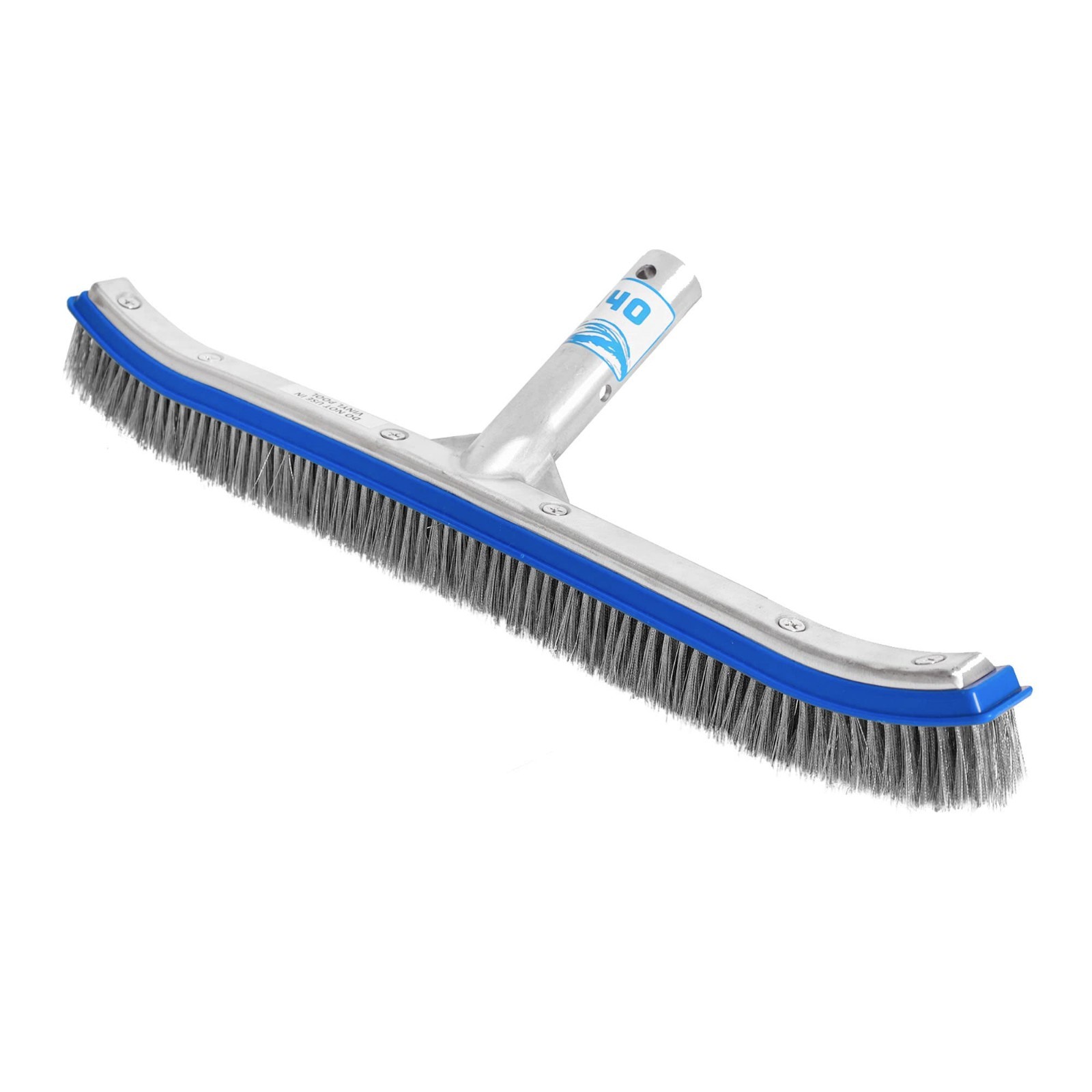 Extra-Wide 18&Prime; Heavy Duty Pool Brush – Metal Head, Stainless Steel Bristles, Cur