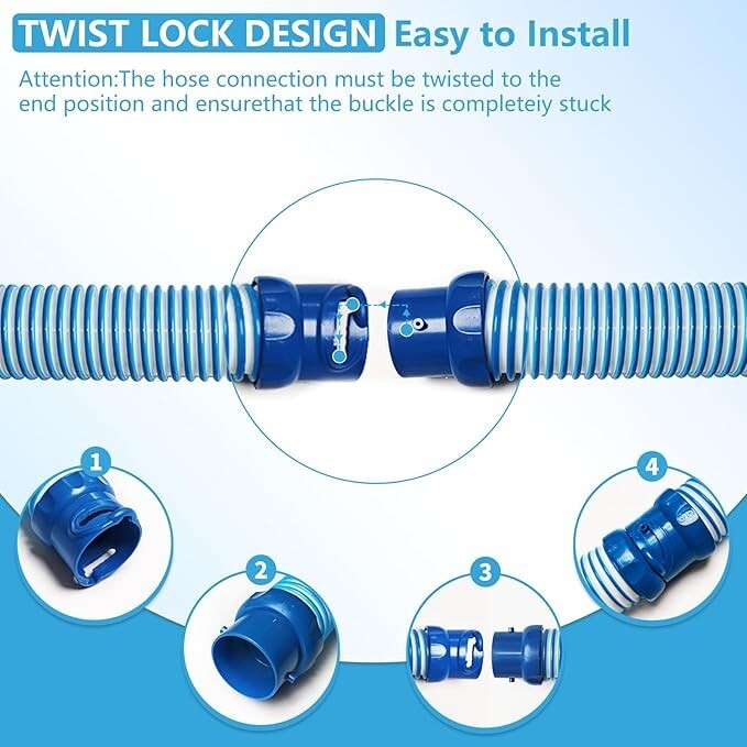 14 Pack 39 Inch Pool Vacuum Hose Twist Lock Hose for Zodiac Baracuda MX6 MX8