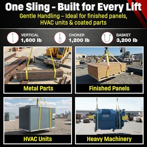 DD Sling 1 Inch x 3 Foot Nylon Lifting Sling – USA Made, 1,600 lb Vertical,
