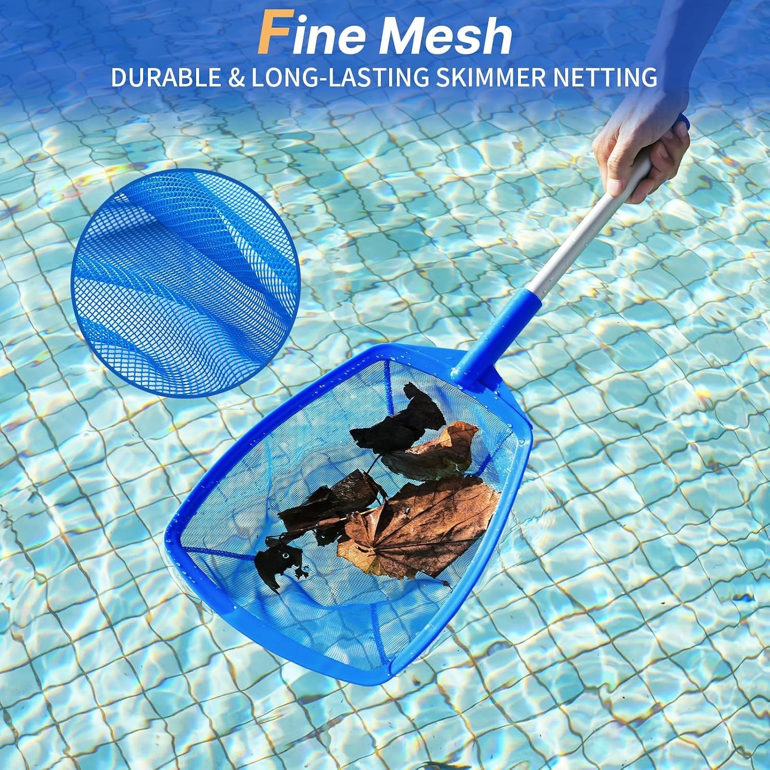 26.3&Prime; Ultra Fine Mesh Pool & Spa Skimmer Net with Aluminum Pole
