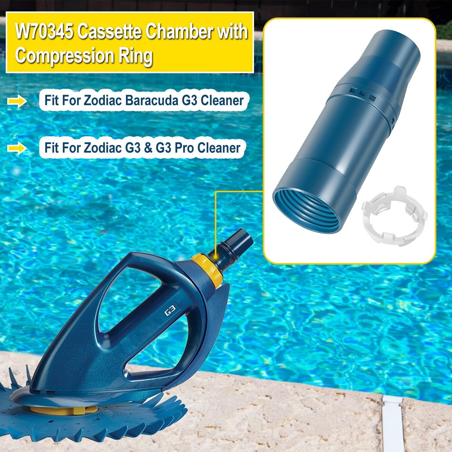 For Zodiac Baracuda G3 & G3 Pro Pool Cleaner Vacuum Cassette Chamber W70345