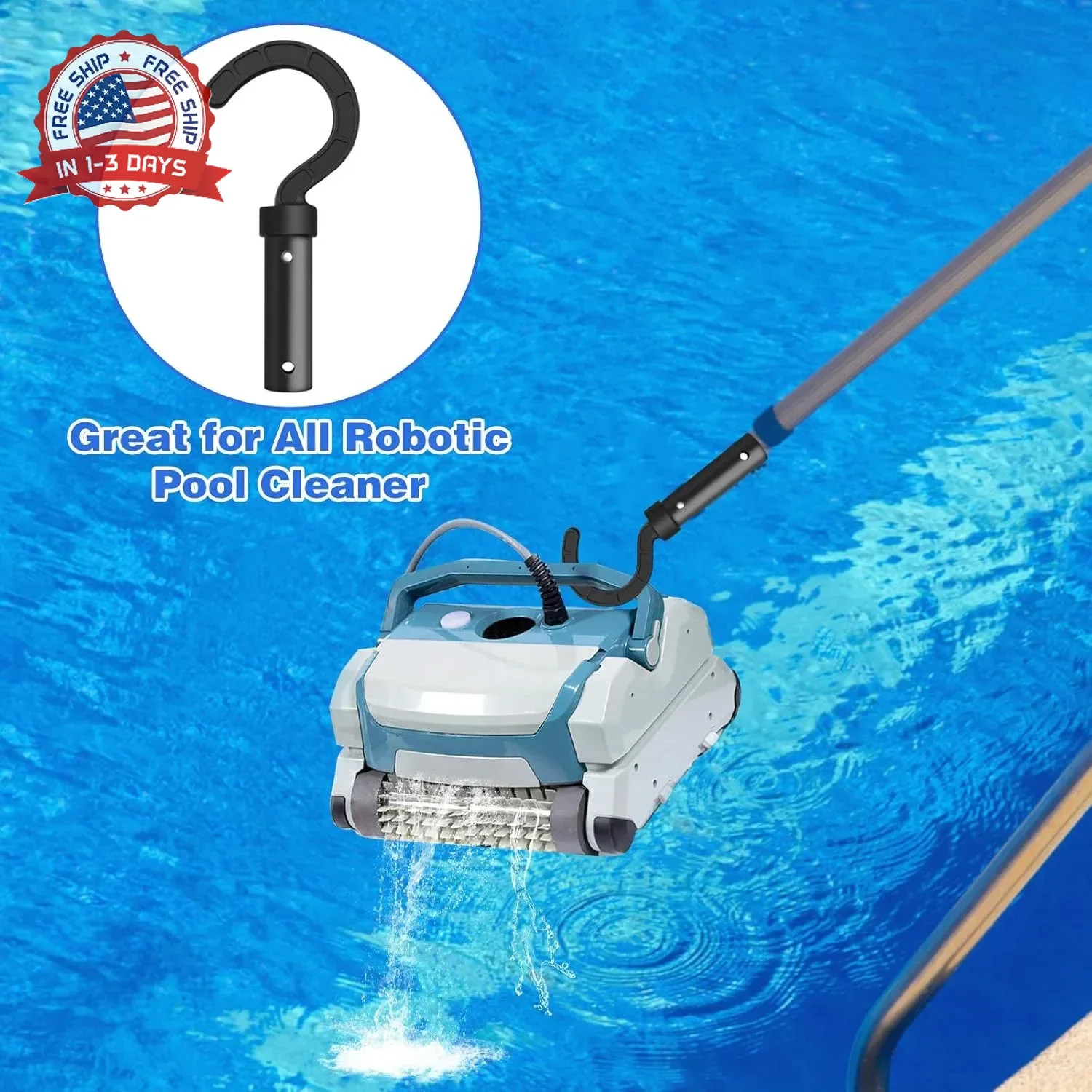 2 PCS Hook for All Robotic Pool Cleaner Pool Hooks for Poles Accessories, Pool P
