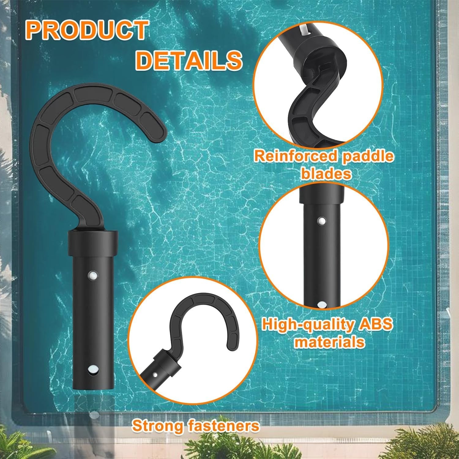 Ergonomic Telescopic Pole Hook for Robotic Pool Cleaners – Easy Adjustment