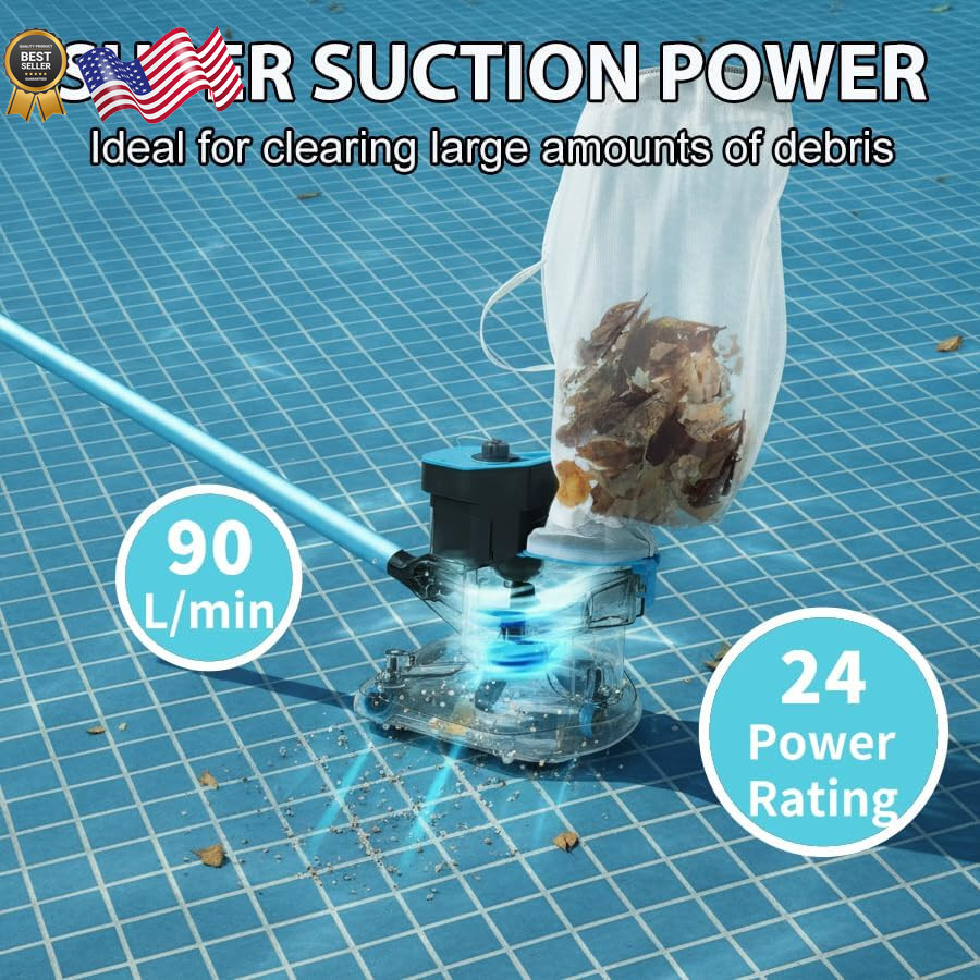 55 High-Power Cordless Pool Vacuum Cleaner for Inground & Above Ground Pools