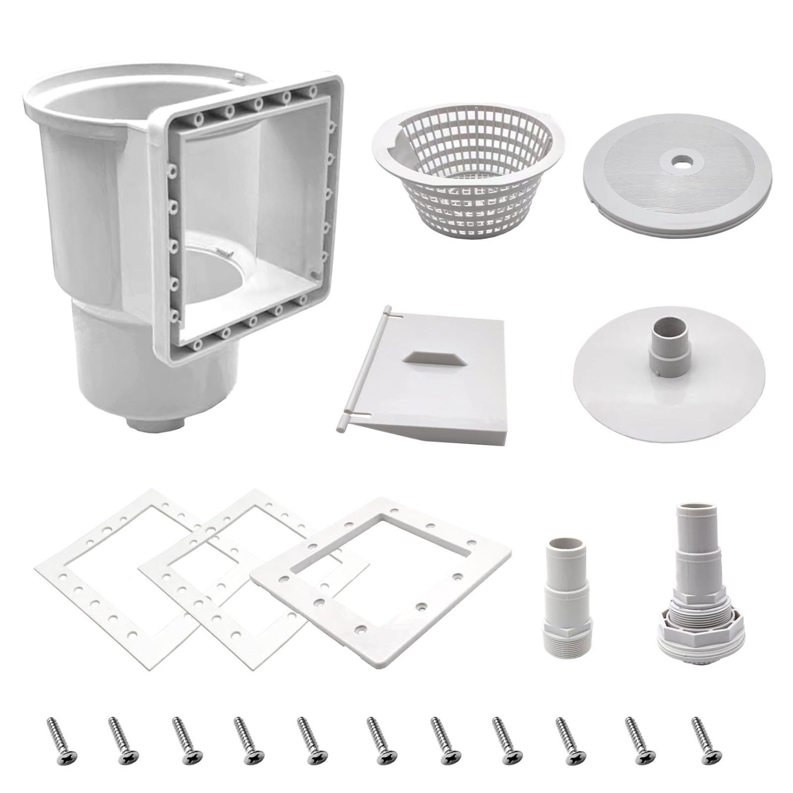 Above Ground Pool Skimmer Thru-Wall, 6&Prime; Opening, Compatible with Standard Pools,