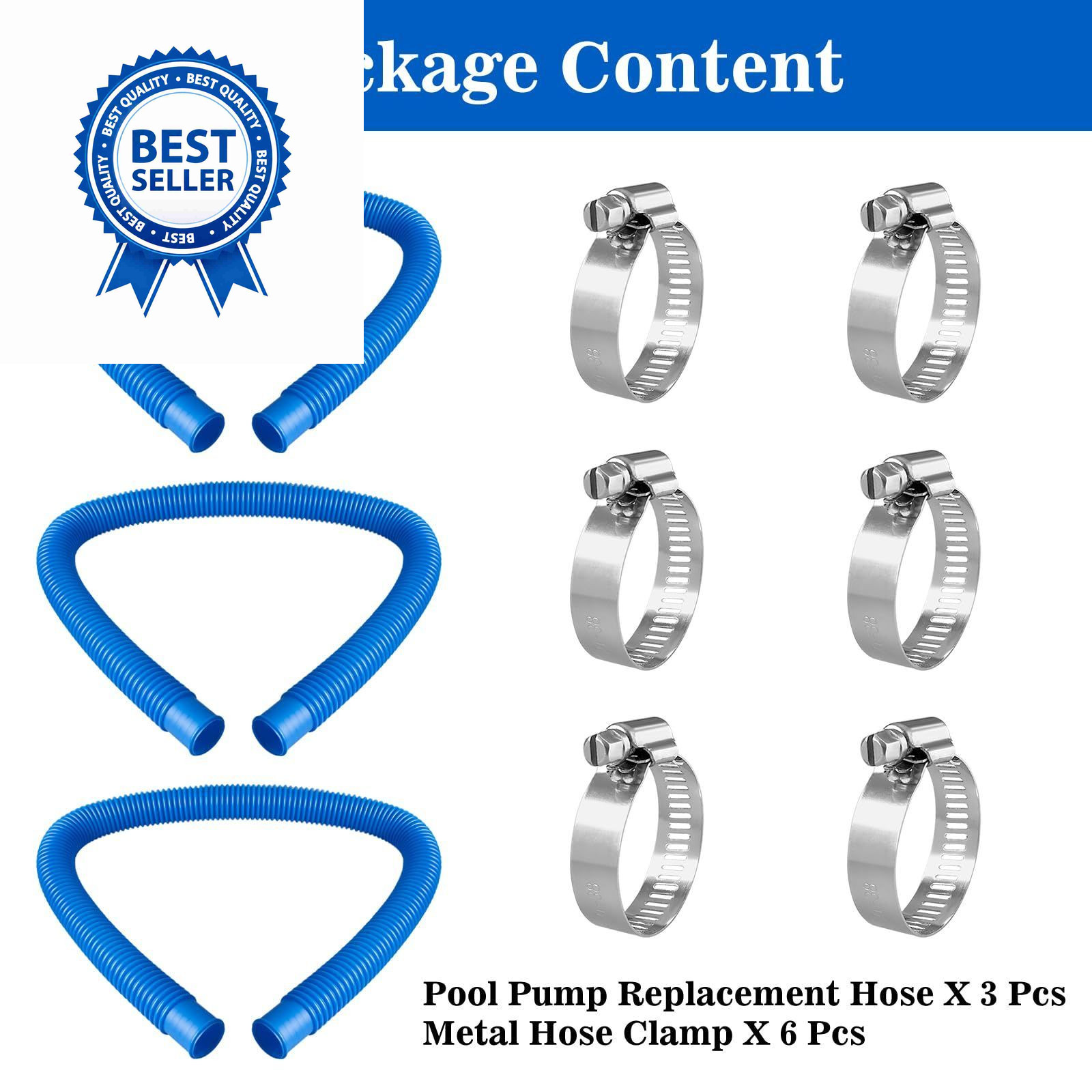 ownwhim Pool Pump Hoses for Above Ground – 1.25 x 41 41 inches, Blue