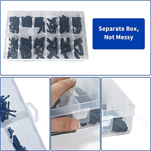 VIKKSAER 128Pcs Vacuum Hose Automotive Vacuum Line Connectors Nylon Tee