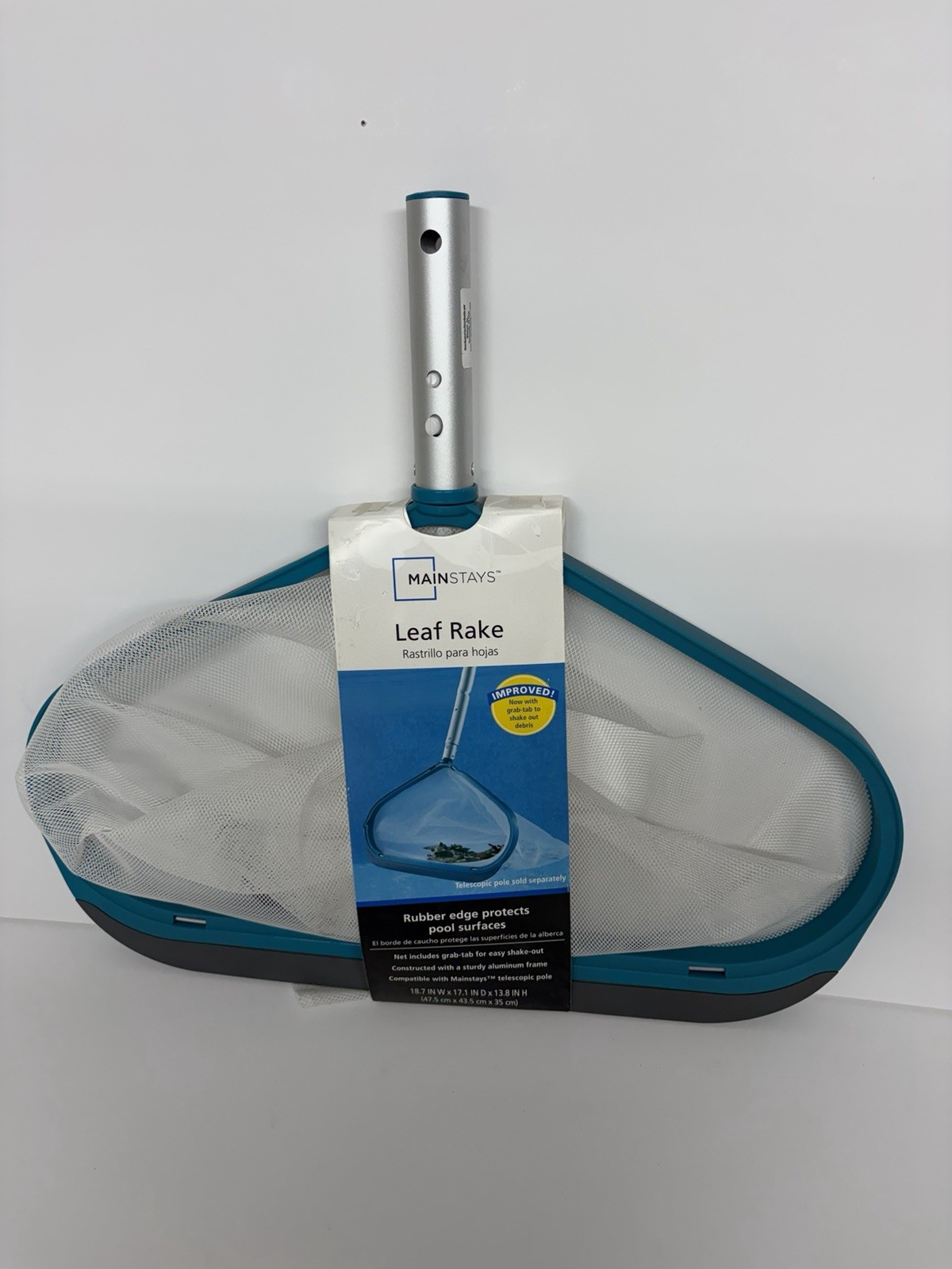 Combo Pack -1Teal & Gray Pool Leaf Rake and 1Pool Brush with Aluminum Frame