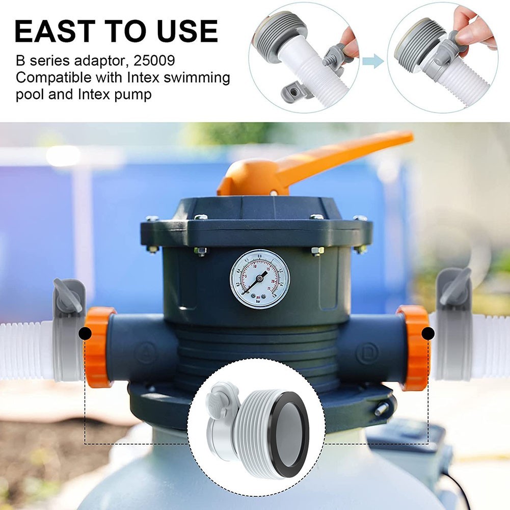 Adapters Hose Fitting Pump Replacement B Conversion For Intex 1.25in To 1.5in