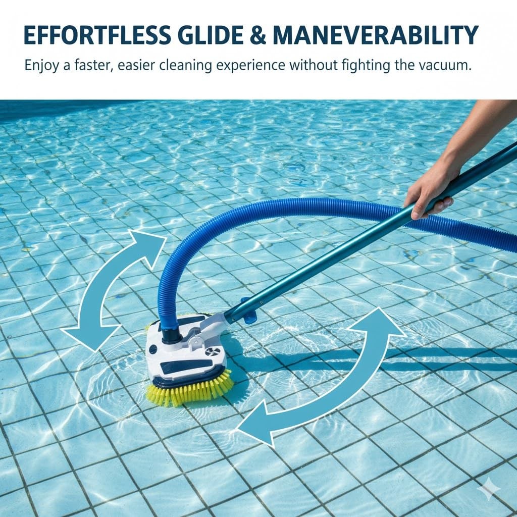 Weighted Pool Vacuum Head – Manual Cleaner for Above & Inground Pools