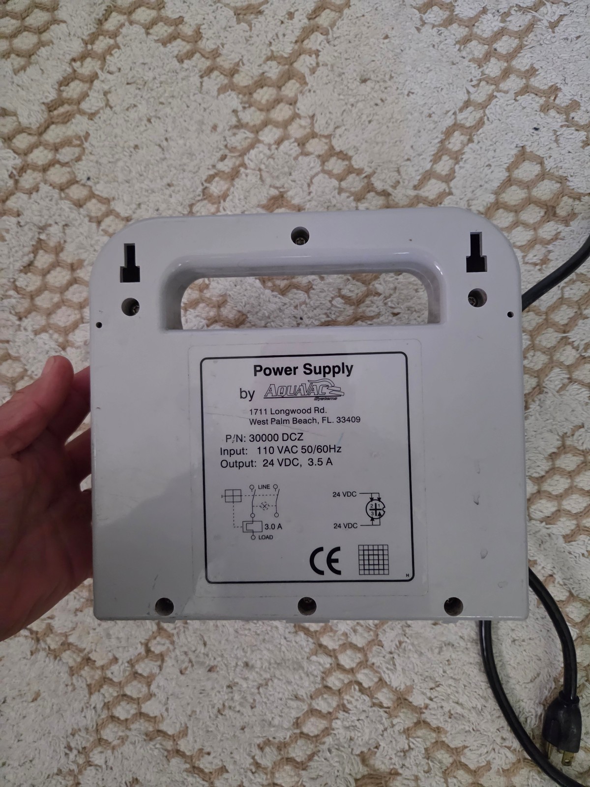 Hayward AquaVac Power Supply 30000 DCZ 110VAC. 3.5A, 24 VDC 50/60HZ