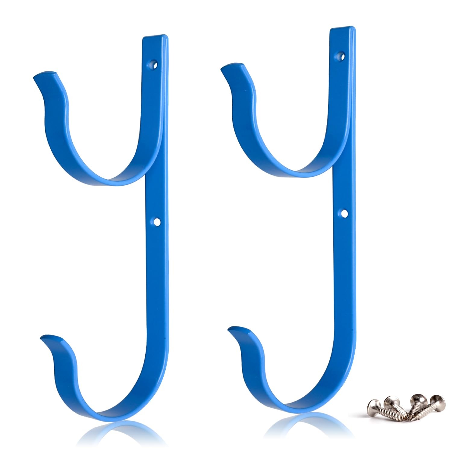 4 PCS Set Pool Pole Hangers Heavy Duty Blue Aluminium Holder Hooks with Screw…