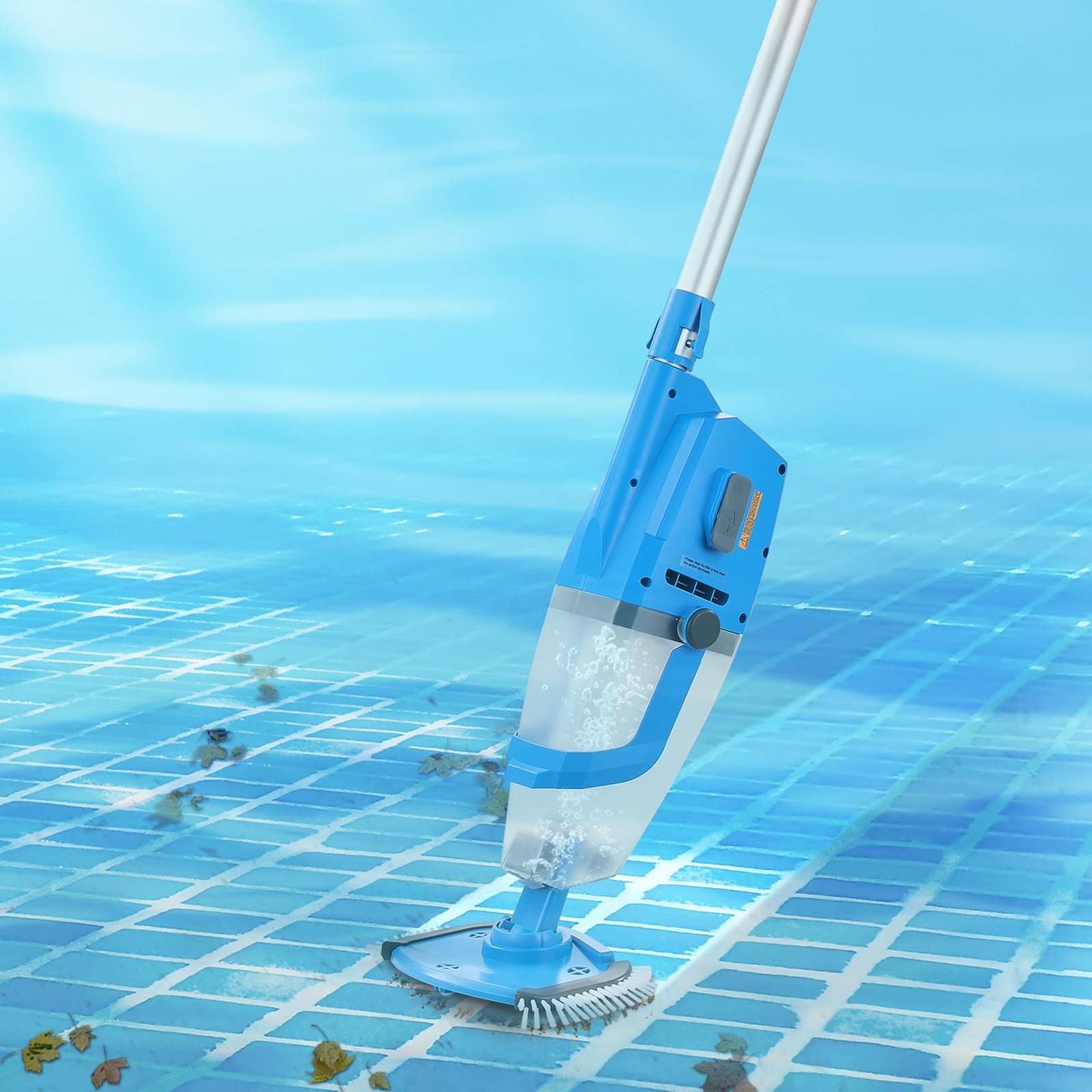 Pool Vacuum Suction/8.5/26GPM Rechargeable Pool Cleaner w/ Hose/Extension Pole