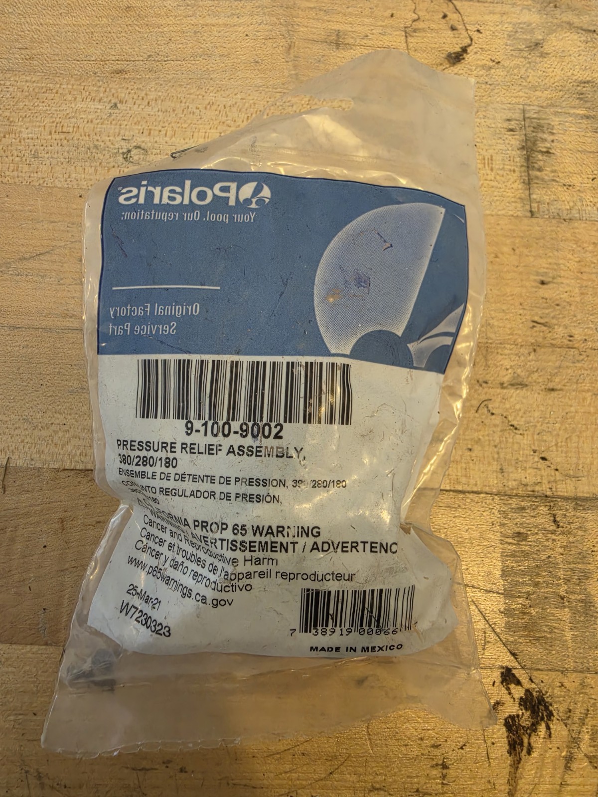 Polaris 9-100-9002 Pressure Relief Assembly 380/280/180 Genuine OEM New