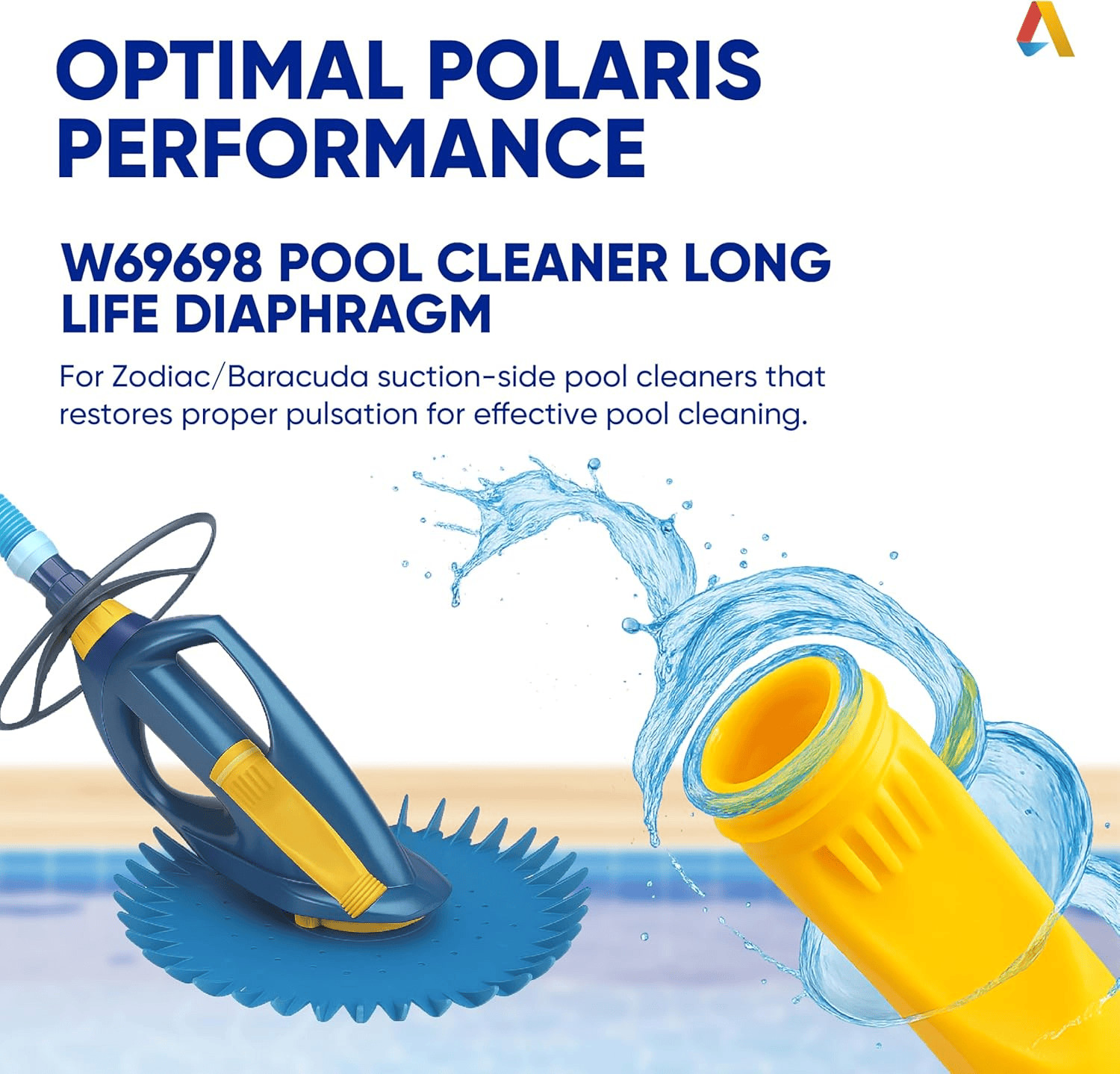 2 PCS W69698 Pool Cleaner Diaphragm For Zodiac Baracuda G3 G4 Alpha 2 Alpha 3