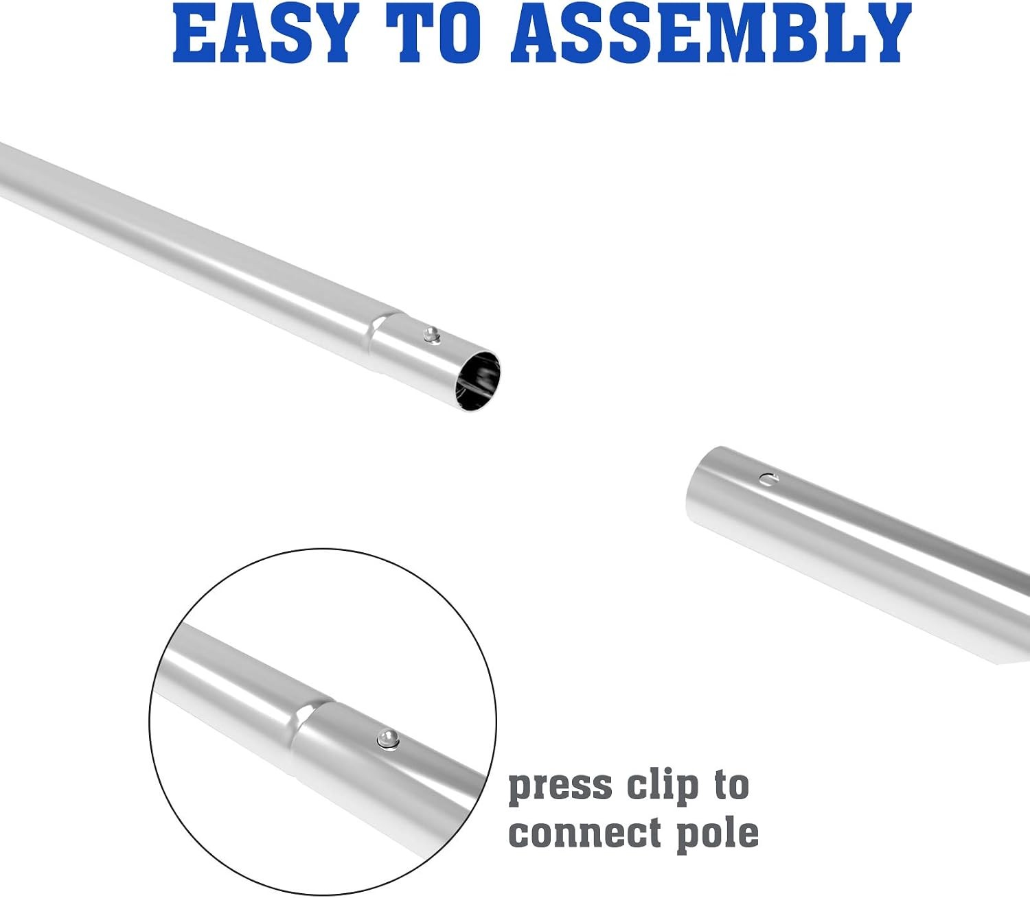 10.5 Foot Anodized Aluminum Adjustable Swimming Pool Pole 8-section segmented