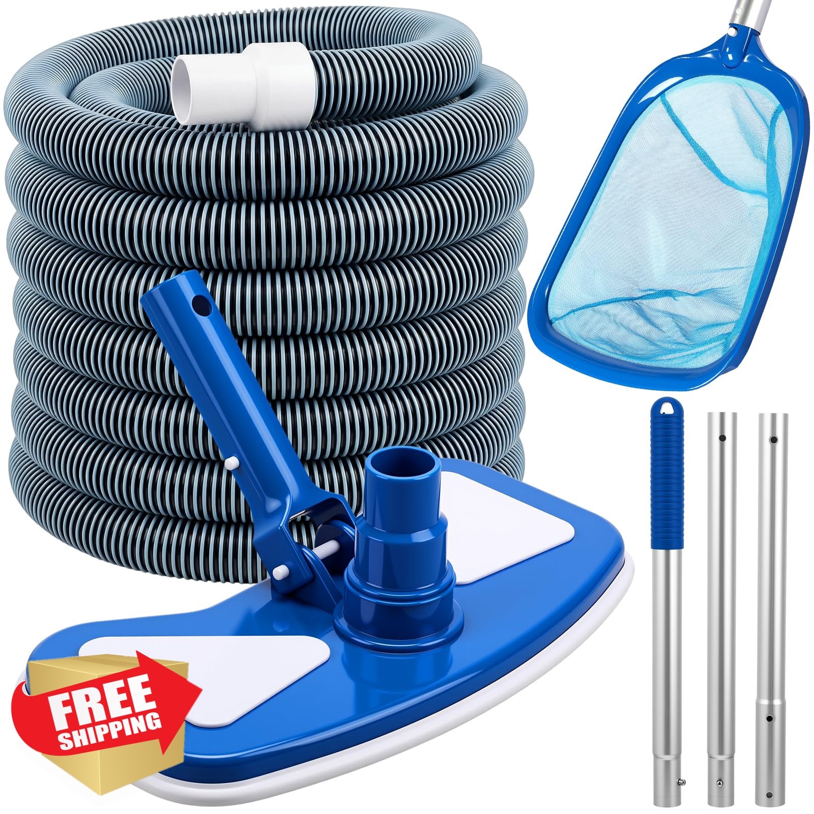 Innconee 11.8&Prime; Pool Vacuum Head Kit Hose Pole Net