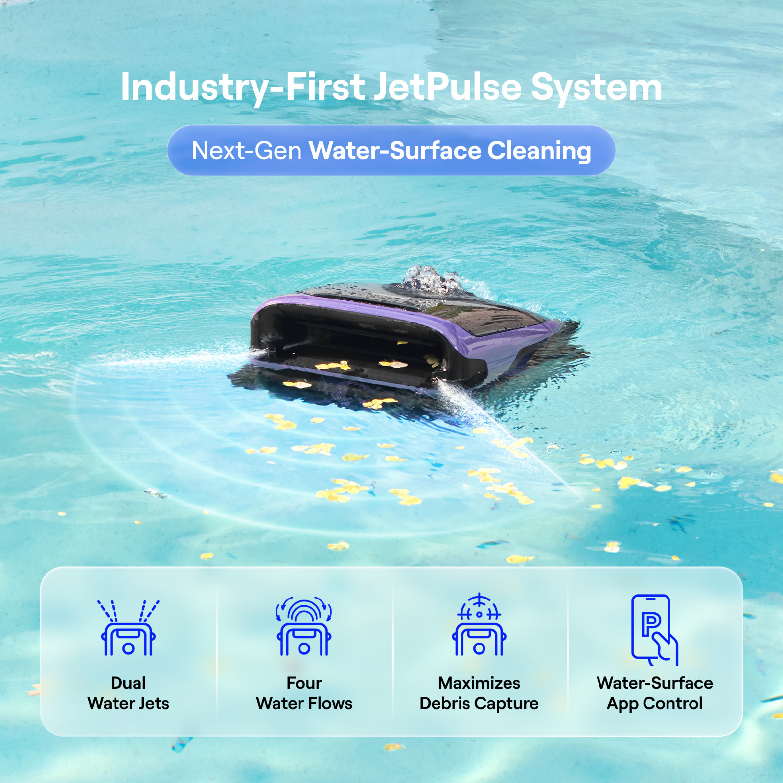 Beatbot Sora 70 Pool Vacuum Robot, 360° Top-to-Bottom Cleaning,Lilac