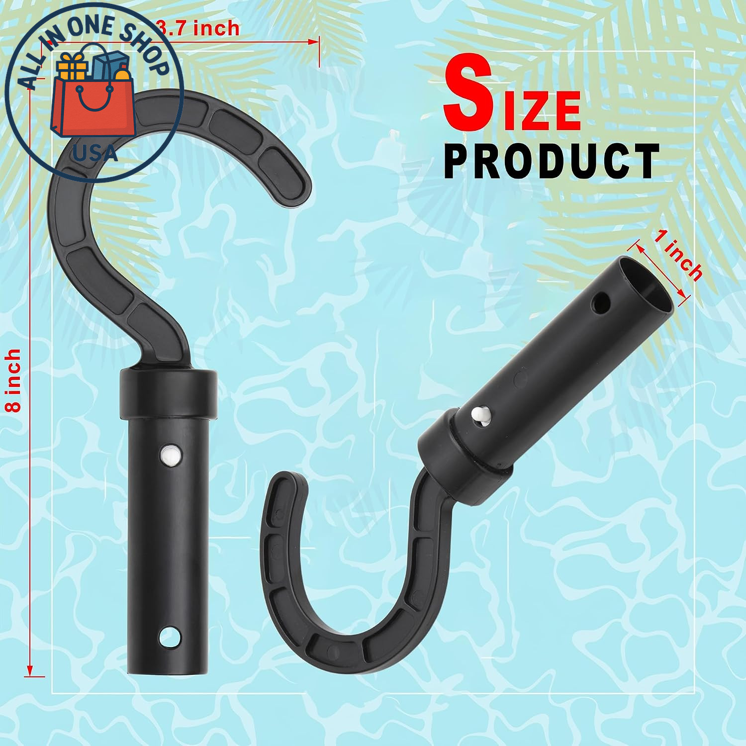 Hook for Robotic Pool Cleaners, Telescopic Rod Compatible Universal 2-Pack