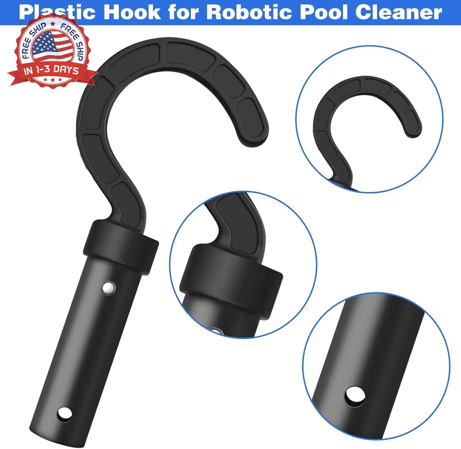 2 PCS Hook for All Robotic Pool Cleaner Pool Hooks for Poles Accessories, Pool P
