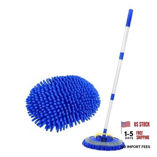 41&Prime; Car Cleaning Brush with Telescopic Handle Aluminum Alloy Long Rod,