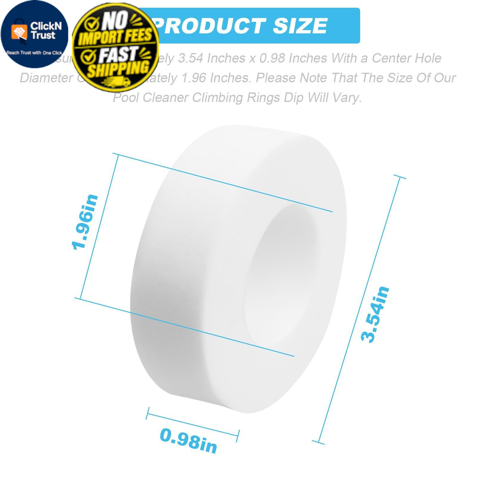 Screw Man Pool Cleaner Climbing Rings (4 Pack) Fits for Dolphin White