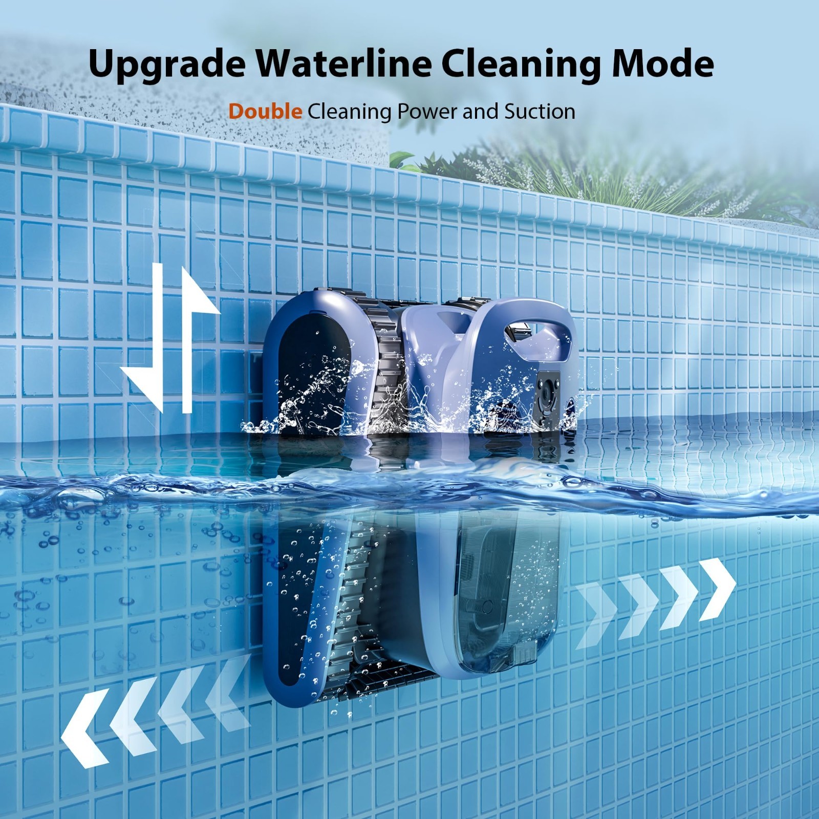 Seauto SAT40 Robotic Pool Cleaner Pool Vacuum for Inground Pools 4 Modes Cleaner
