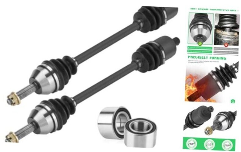 Front Left/Right CV Axle & Wheel Bearing Kit Fit for 2*Front Axles+bearings