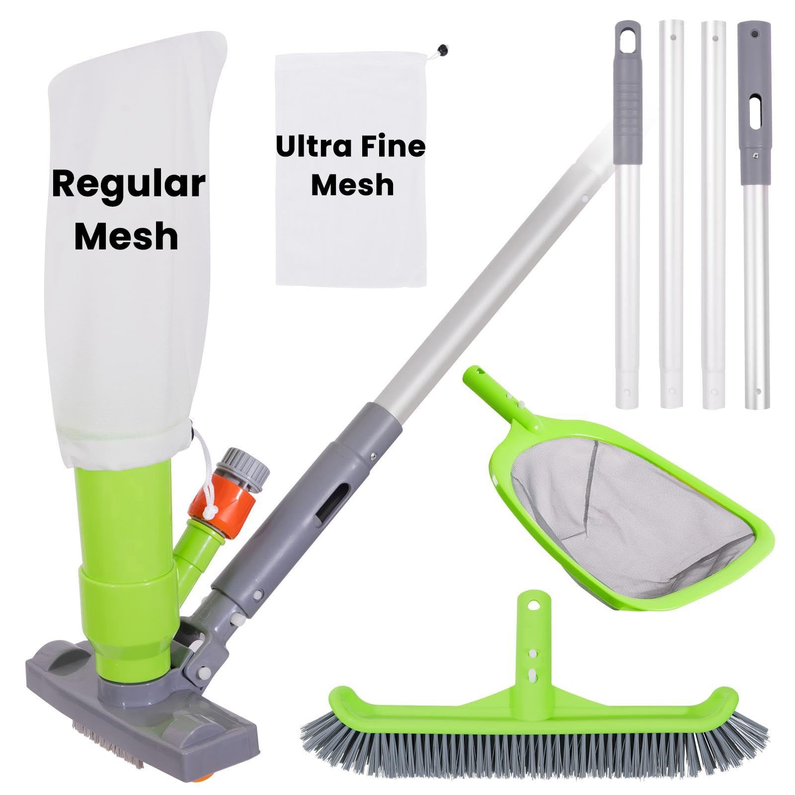 Sepetrel Deluxe Swimming Pool Cleaning Kit with Spa Jet Vacuum Green