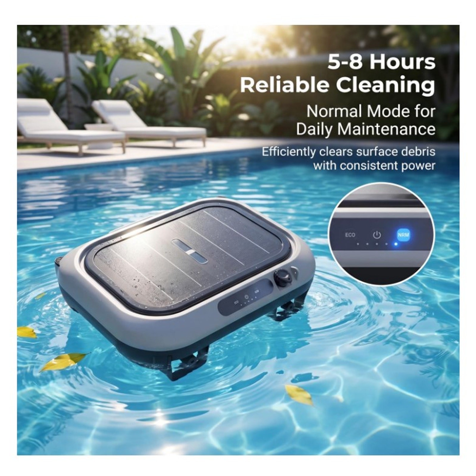 Automatic Solar Robotic Pool Skimmer Cleaner, Pool Cleaner for In-ground & Above