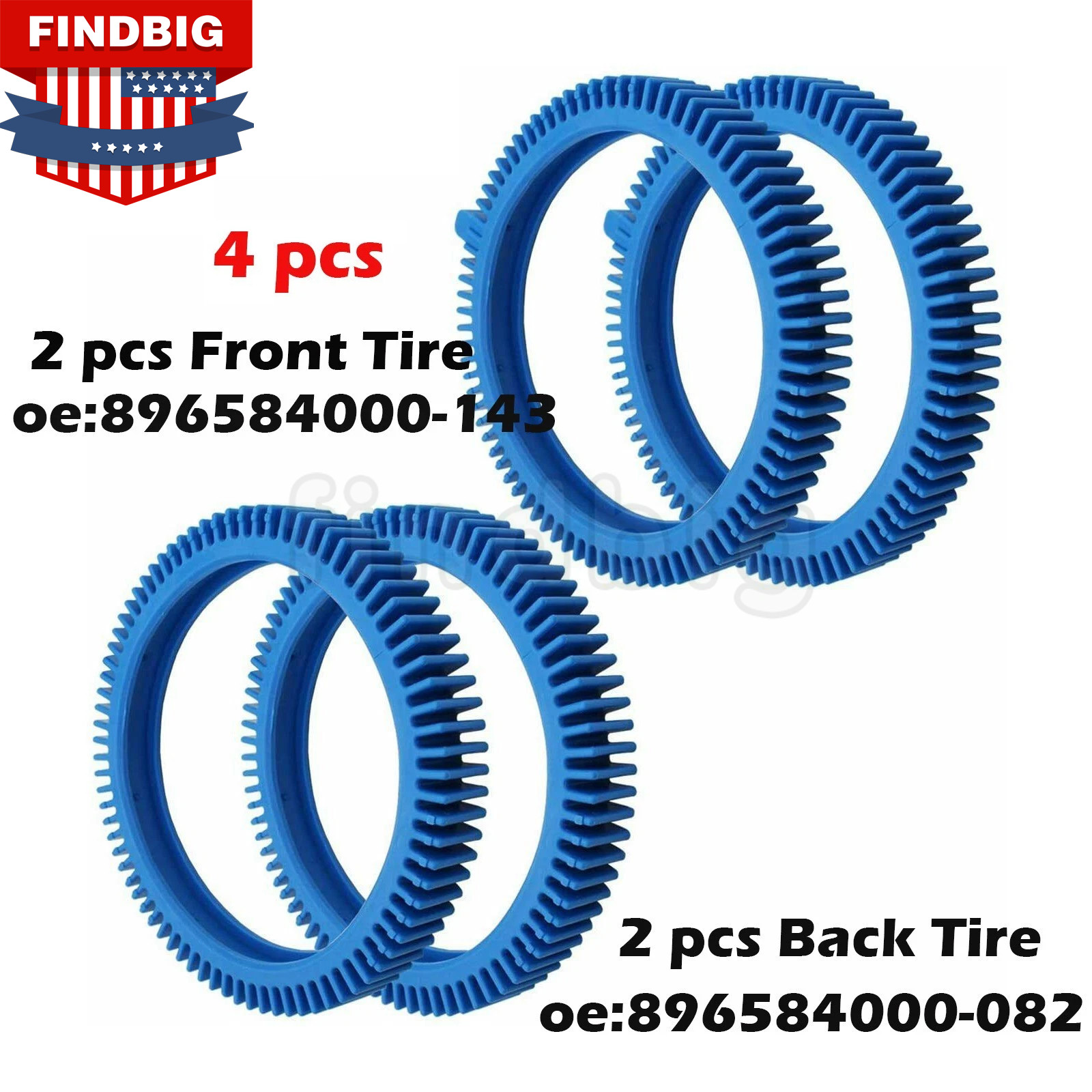Front and Rear Tire replacement set For Pool Cleaners Hayward Poolvergnuegen