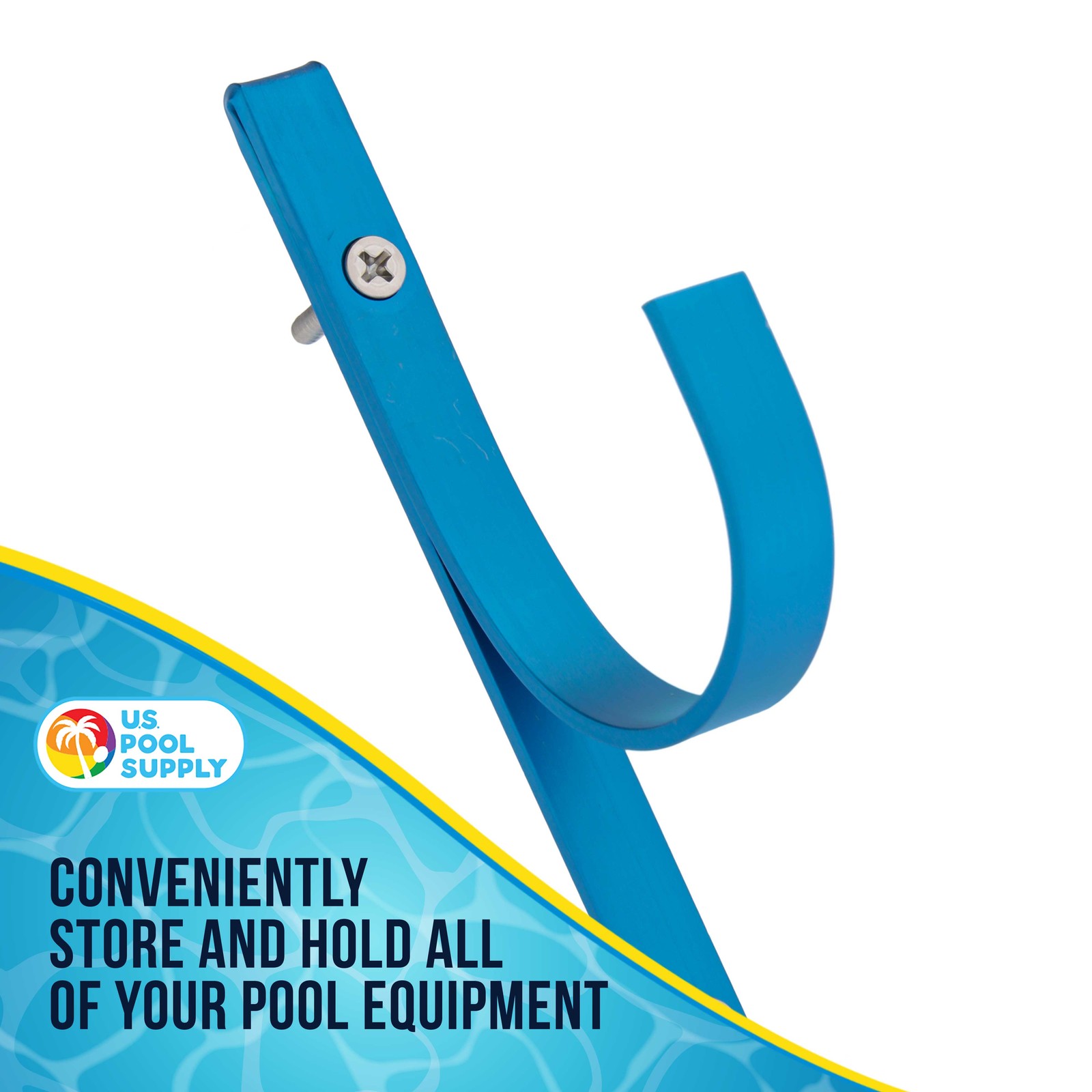 U.S. Pool Supply Set of 2 Blue Aluminum Pool Hangers for Telescopic Poles, Nets