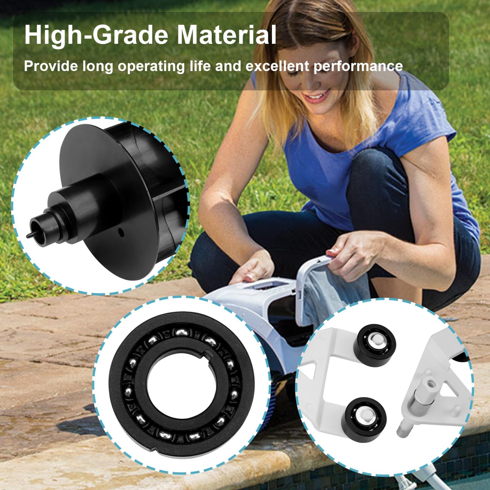 Universal Pool Vacuum A-Frame/Turbine Kit, Compatible with Hayward Aquabug & Mor