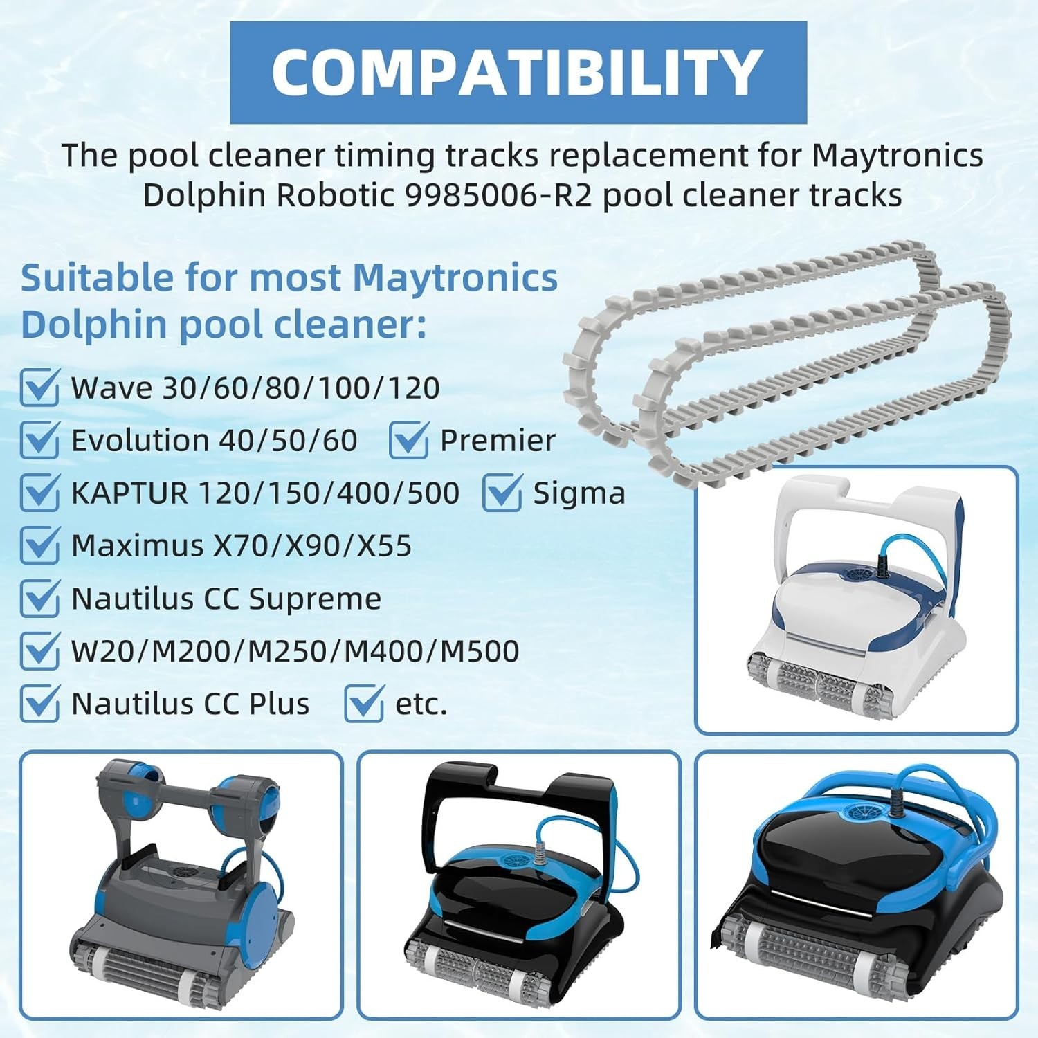 9985006-R2 Automatic Robotic Pool Cleaners Tracks Parts Replacement for Dolph…
