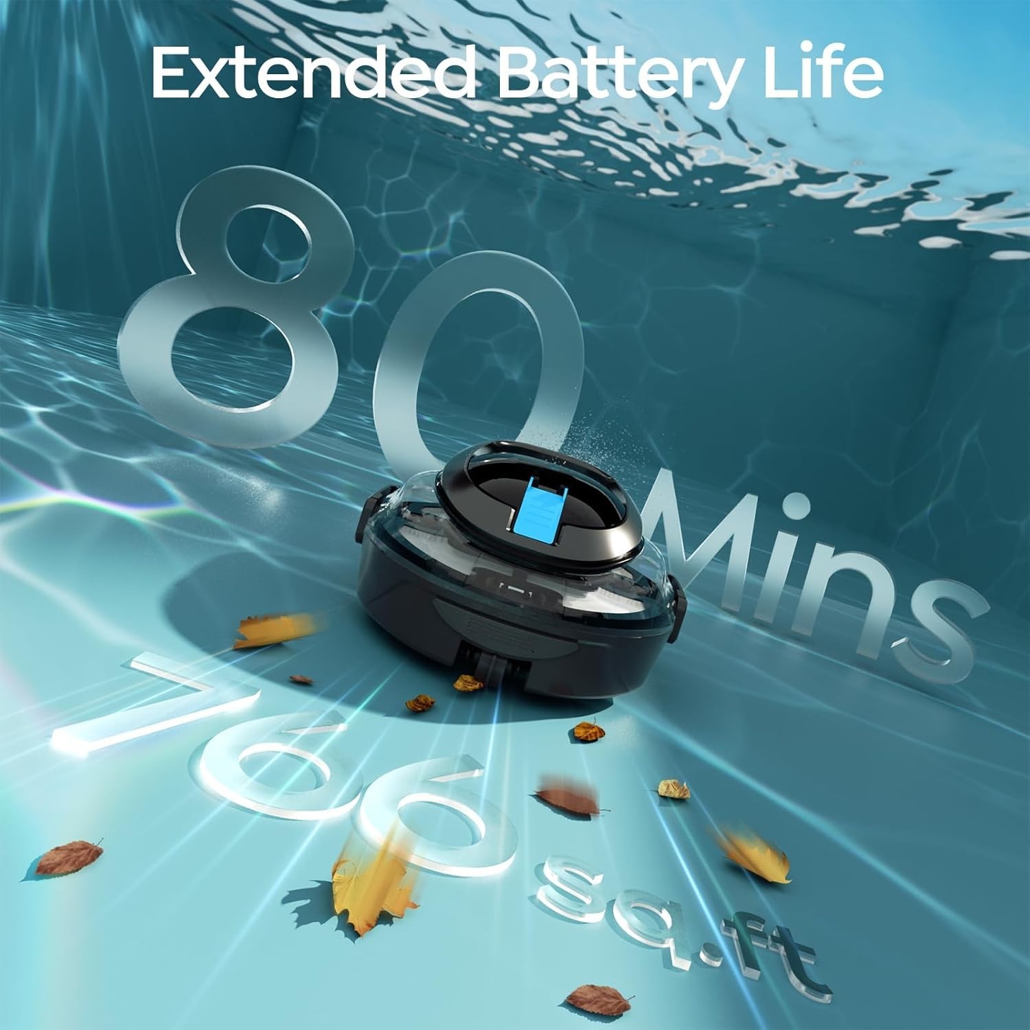 BRINBO S2 Cordless Pool Vacuum Robot; Above Ground Cleaner; 80 Min
