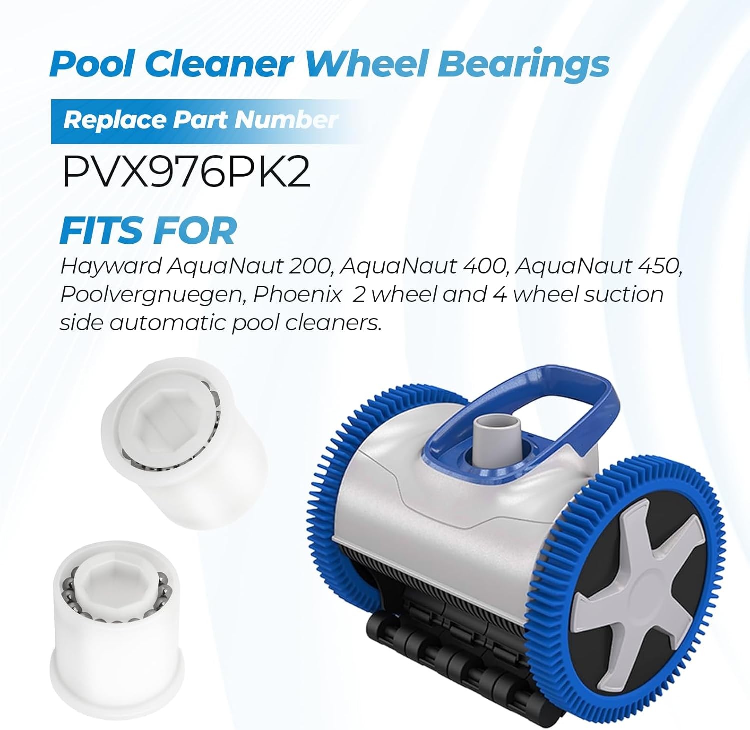 PVX976PK2 Wheel Bearings Repair Kit For Hayward, AquaNaut,Phoenix Poolvergnuege