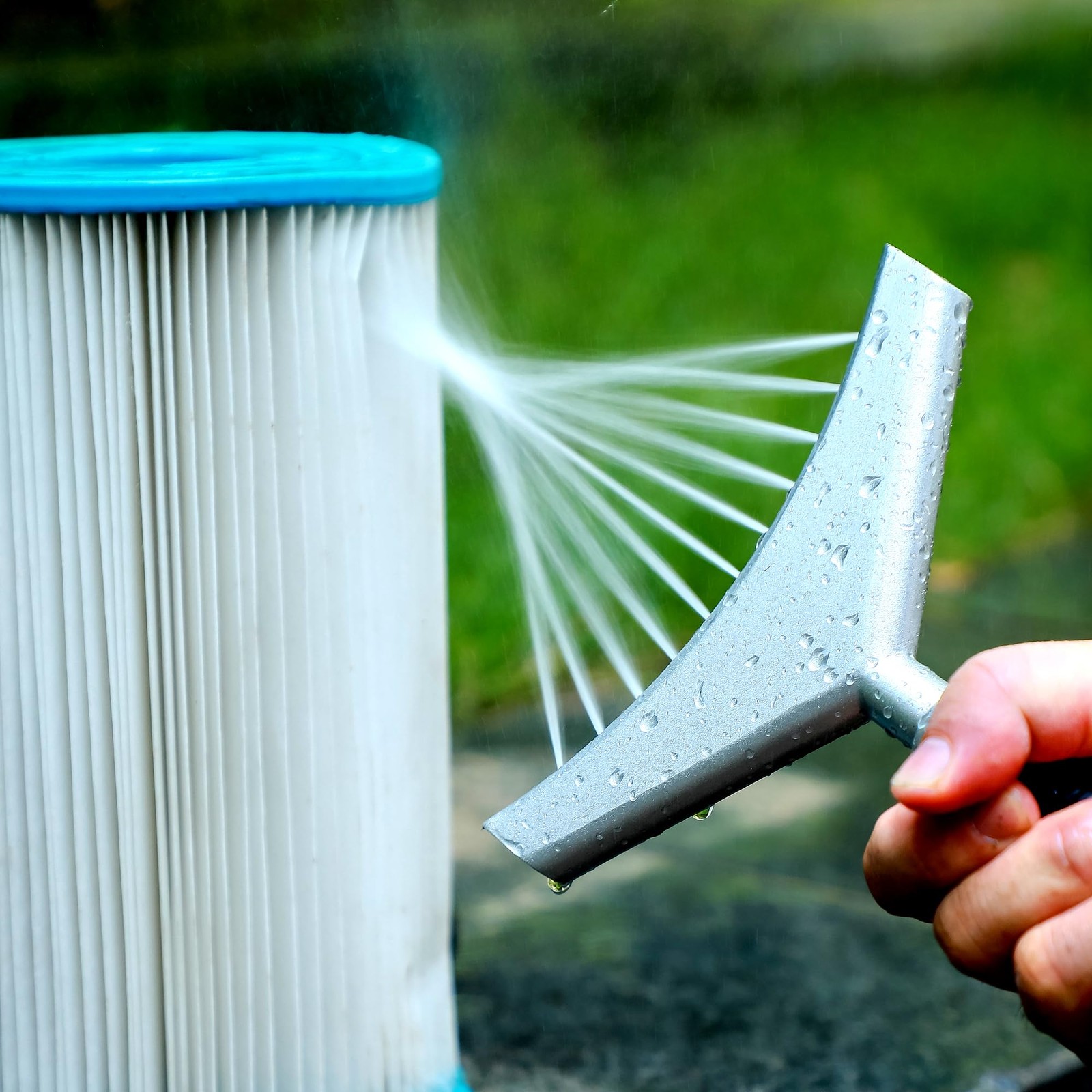 LAMTOP Premium Pool & Spa Filter Cartridge Cleaner, Removes Debris & silver