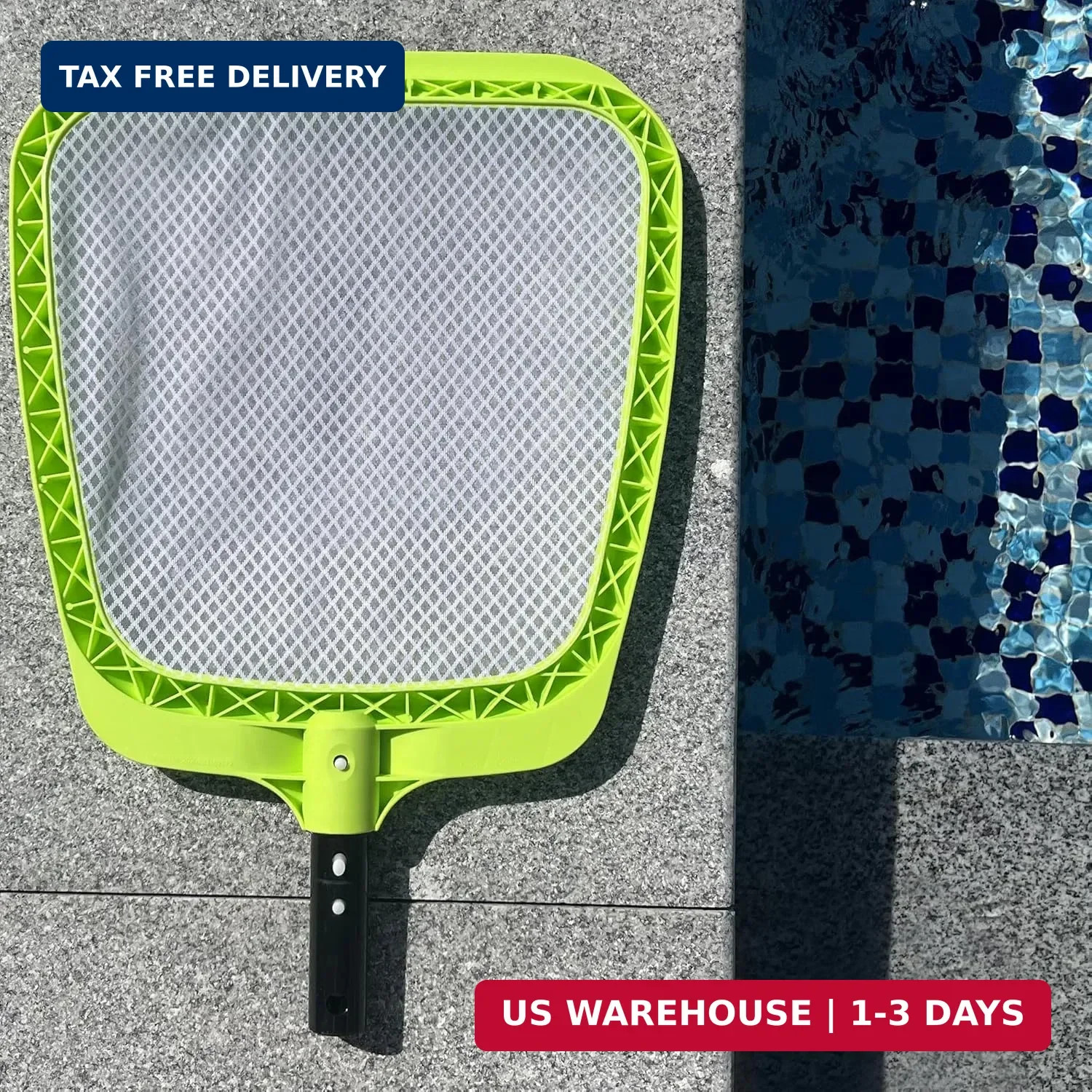 Pool Skimmer Net-Professional Heavy Duty Reinforced Frame Leaf Rake Nylon Flat N