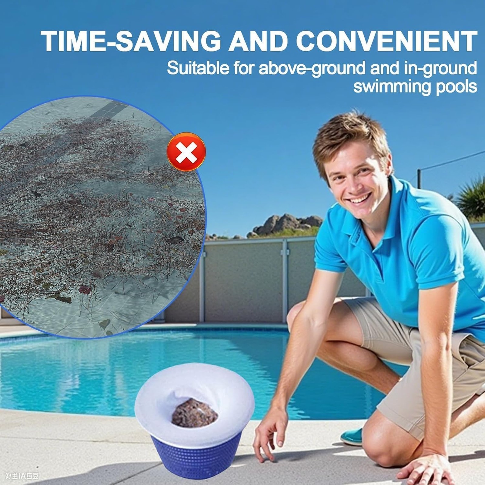 Pool Skimmer Socks Reusable Mesh Filter for Hayward Pentair Intex Spa Hot Tub