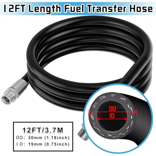 Fuel Transfer Hose 3/4 Inch, 12 Feet Fuel Transfer Farm Pump Tank Tube Hose