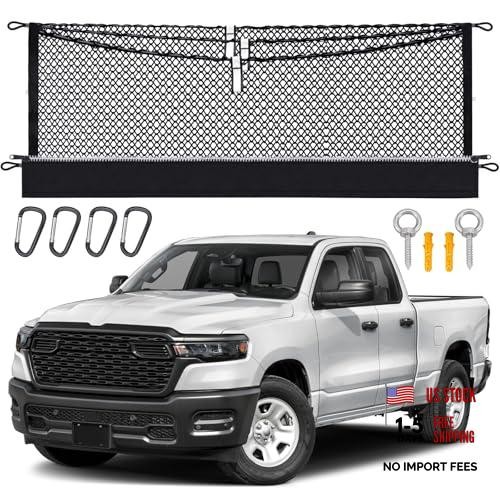 3-Layer Cargo Net Zipper Bag Truck Bed Net for Dodge RAM 1500 2019-2026