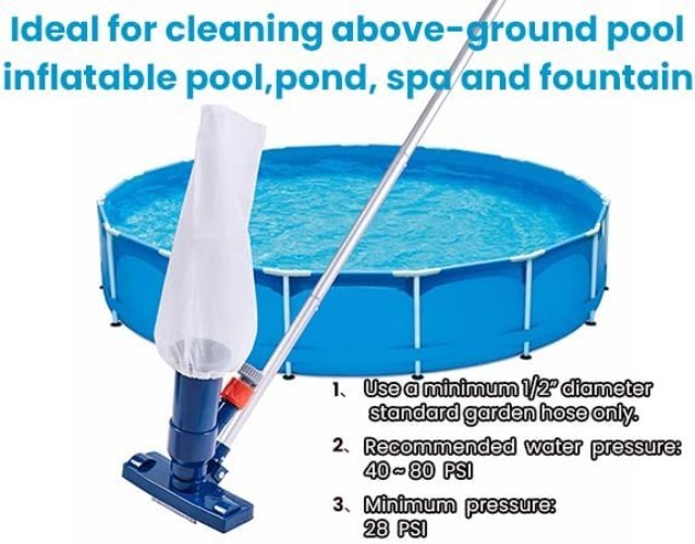 Upgraded Water-Powered Pool Vacuum Cleaner with 56&Prime; Pole – Eco-Friendly Solution