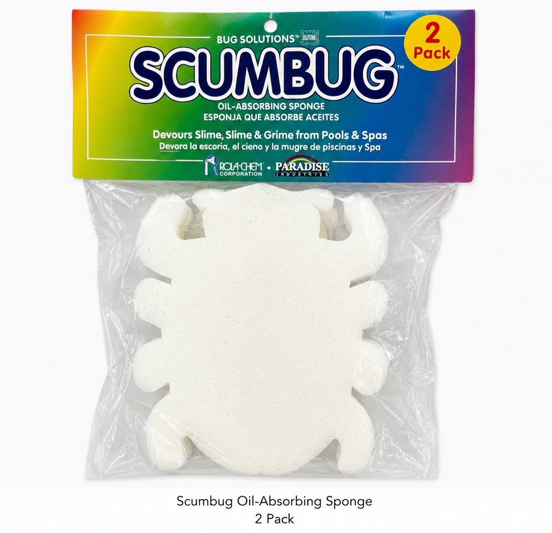 Scumbug Pool Spa Oil Absorbing Sponge 2 Pack Skimmer Scum Bug New