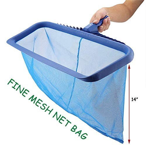 Pool Skimmer Net Heavy Duty Leaf Rake Fine Mesh Deep Bag Catcher for Swimming