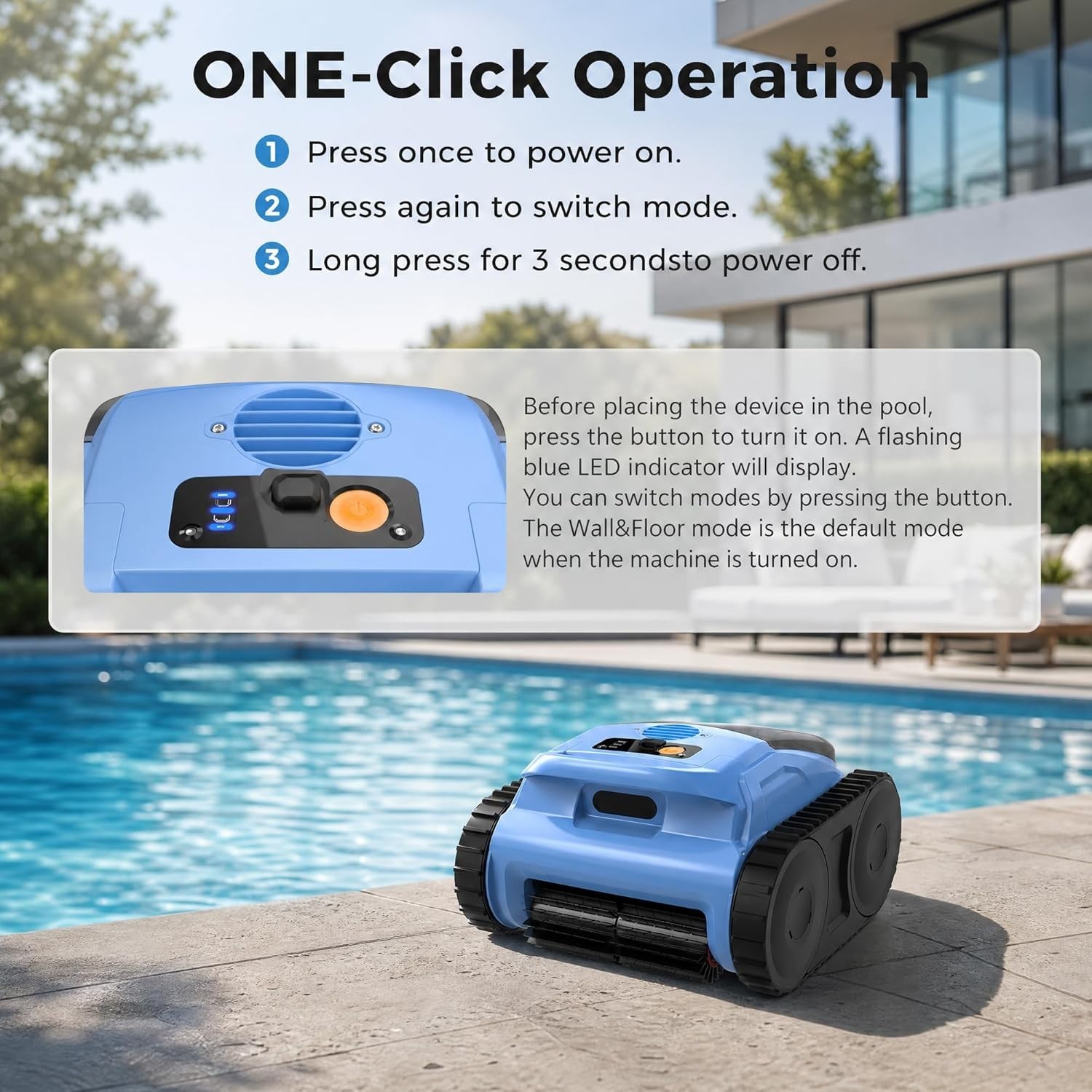Cordless Robotic Pool Cleaner for Inground Pools 180Min Runtime Wall Climbing