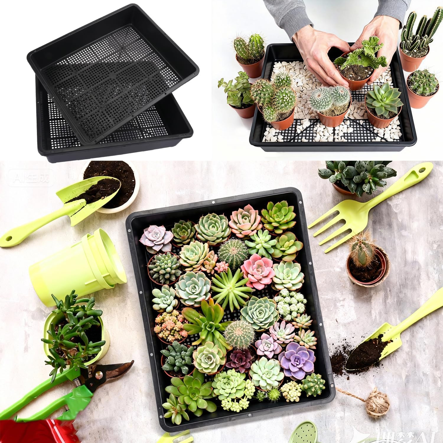 16 Pack Seed Starter Trays 15 X 12 Inches Microgreens Growing Trays with Mesh Bo