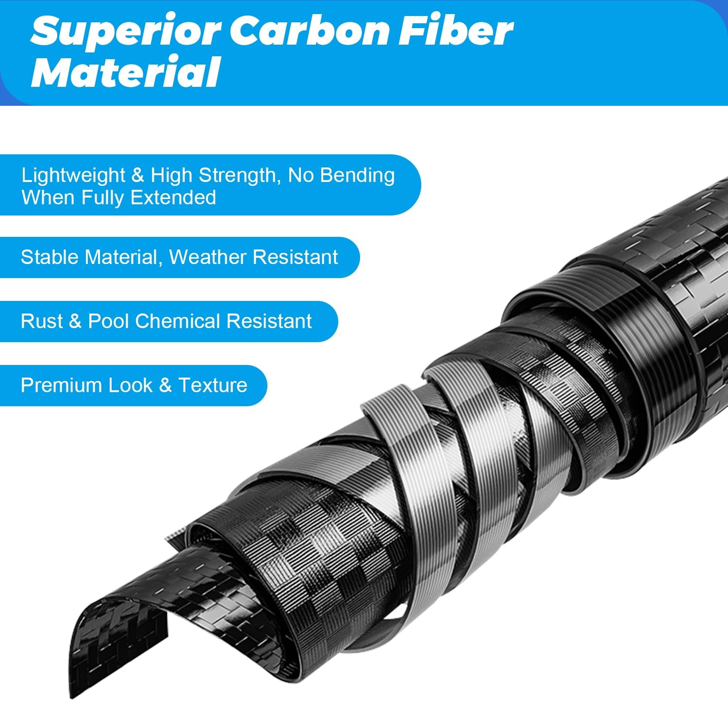 Doben Carbon Fiber 12Ft Adjustable Telescopic Pool Pole –